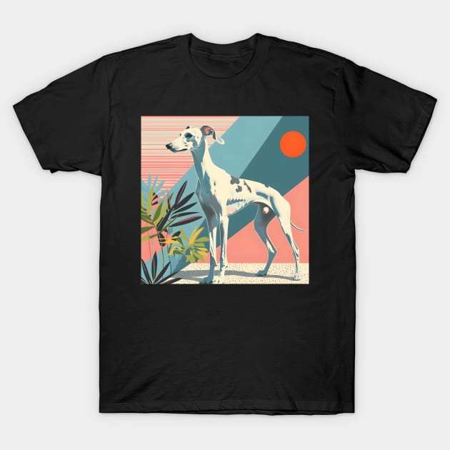 70s Whippet Vibes: Pastel Pup Parade T-Shirt by NatashaCuteShop